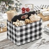 image:imagemDesign Holiday Storage Box for Gift Wrapping and Bows with Compartments and Handle  Christmas Organizer Tote for Ribbons  Divided Container for Crafts and Stationary  Buffalo Plaid BlackWhite