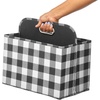 image:imagemDesign Holiday Storage Box for Gift Wrapping and Bows with Compartments and Handle  Christmas Organizer Tote for Ribbons  Divided Container for Crafts and Stationary  Buffalo Plaid BlackWhite