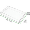 image:imagemDesign Large Modern Acrylic Rectangular Decorative Kitchen Serving Tray with BuiltIn Handles  Serve Food Tea Coffee Breakfast Snacks Cheese Appetizers and Drinks  2 Pack  Clear