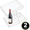 image:imagemDesign Large Modern Acrylic Rectangular Decorative Kitchen Serving Tray with BuiltIn Handles  Serve Food Tea Coffee Breakfast Snacks Cheese Appetizers and Drinks  2 Pack  Clear