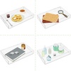 image:imagemDesign Large Modern Acrylic Rectangular Decorative Kitchen Serving Tray with BuiltIn Handles  Serve Food Tea Coffee Breakfast Snacks Cheese Appetizers and Drinks  2 Pack  Clear
