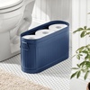 image:imagemDesign Large Steel Free Standing Toilet Paper Organizer 6Roll Tissue Storage Holder Container Bin for Bathroom Floor Fits Under Sink Vanity Shelf In Cabinet or Corner Oscar Collection  BlackNavy
