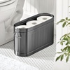 image:imagemDesign Large Steel Free Standing Toilet Paper Organizer 6Roll Tissue Storage Holder Container Bin for Bathroom Floor Fits Under Sink Vanity Shelf In Cabinet or Corner Oscar Collection  BlackGraphite