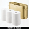 image:imagemDesign Large Steel Free Standing Toilet Paper Organizer 6Roll Tissue Storage Holder Container Bin for Bathroom Floor Fits Under Sink Vanity Shelf In Cabinet or Corner Oscar Collection  BlackSoft Brass