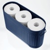 image:imagemDesign Large Steel Free Standing Toilet Paper Organizer 6Roll Tissue Storage Holder Container Bin for Bathroom Floor Fits Under Sink Vanity Shelf In Cabinet or Corner Oscar Collection  BlackNavy