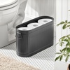 image:imagemDesign Large Steel Free Standing Toilet Paper Organizer 6Roll Tissue Storage Holder Container Bin for Bathroom Floor Fits Under Sink Vanity Shelf In Cabinet or Corner Oscar Collection  BlackBlack