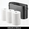 image:imagemDesign Large Steel Free Standing Toilet Paper Organizer 6Roll Tissue Storage Holder Container Bin for Bathroom Floor Fits Under Sink Vanity Shelf In Cabinet or Corner Oscar Collection  BlackGraphite