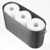 image:imagemDesign Large Steel Free Standing Toilet Paper Organizer 6Roll Tissue Storage Holder Container Bin for Bathroom Floor Fits Under Sink Vanity Shelf In Cabinet or Corner Oscar Collection  BlackGraphite