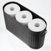 image:imagemDesign Large Steel Free Standing Toilet Paper Organizer 6Roll Tissue Storage Holder Container Bin for Bathroom Floor Fits Under Sink Vanity Shelf In Cabinet or Corner Oscar Collection  BlackBlack