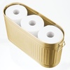 image:imagemDesign Large Steel Free Standing Toilet Paper Organizer 6Roll Tissue Storage Holder Container Bin for Bathroom Floor Fits Under Sink Vanity Shelf In Cabinet or Corner Oscar Collection  BlackSoft Brass