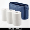 image:imagemDesign Large Steel Free Standing Toilet Paper Organizer 6Roll Tissue Storage Holder Container Bin for Bathroom Floor Fits Under Sink Vanity Shelf In Cabinet or Corner Oscar Collection  BlackNavy