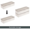 image:imagemDesign Long Plastic Cosmetic Storage Organizer Box Containers Hinged Lid for Bedroom Bathroom Vanity Shelf or Cabinet Holds Masks Palettes Lotion Nail Polish 2 Pack CreamBeigeClearCreamClear