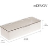 image:imagemDesign Long Plastic Cosmetic Storage Organizer Box Containers Hinged Lid for Bedroom Bathroom Vanity Shelf or Cabinet Holds Masks Palettes Lotion Nail Polish 2 Pack CreamBeigeClearCreamClear