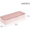 image:imagemDesign Long Plastic Cosmetic Storage Organizer Box Containers with Hinged Lid for Bedroom Bathroom Vanity Shelf or Cabinet Holds Masks Palettes Lotion or Nail Polish 2 Pack  Light PinkClear