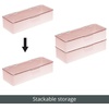 image:imagemDesign Long Plastic Cosmetic Storage Organizer Box Containers with Hinged Lid for Bedroom Bathroom Vanity Shelf or Cabinet Holds Masks Palettes Lotion or Nail Polish 2 Pack  Light PinkClear