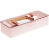 image:imagemDesign Long Plastic Cosmetic Storage Organizer Box Containers with Hinged Lid for Bedroom Bathroom Vanity Shelf or Cabinet Holds Masks Palettes Lotion or Nail Polish 2 Pack  Light PinkClear