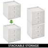 image:imagemDesign Makeup Organizer Storage Station Cube with 3 Drawers for Bathroom Vanity Cabinet Countertops  Holds Lip Gloss Eyeshadow Palettes Brushes Blush Mascara  WhiteClearLight GrayClear