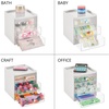 image:imagemDesign Makeup Organizer Storage Station Cube with 3 Drawers for Bathroom Vanity Cabinet Countertops  Holds Lip Gloss Eyeshadow Palettes Brushes Blush Mascara  WhiteClearLight GrayClear