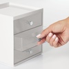 image:imagemDesign Makeup Organizer Storage Station Cube with 3 Drawers for Bathroom Vanity Cabinet Countertops  Holds Lip Gloss Eyeshadow Palettes Brushes Blush Mascara  WhiteClearLight GrayClear