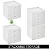 image:imagemDesign Makeup Organizer Storage Station Cube with 3 Drawers for Bathroom Vanity Cabinet Countertops  Holds Lip Gloss Eyeshadow Palettes Brushes Blush Mascara  WhiteClearWhiteClear