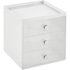 image:imagemDesign Makeup Organizer Storage Station Cube with 3 Drawers for Bathroom Vanity Cabinet Countertops  Holds Lip Gloss Eyeshadow Palettes Brushes Blush Mascara  WhiteClearWhiteClear
