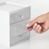 image:imagemDesign Makeup Organizer Storage Station Cube with 3 Drawers for Bathroom Vanity Cabinet Countertops  Holds Lip Gloss Eyeshadow Palettes Brushes Blush Mascara  WhiteClearWhiteClear