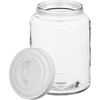 image:imagemDesign Medium Storage Glass Canister with Airtight Metal Lid for Kitchen Pantry Counter or Cabinet  Container for Food Snacks Cooking or Baking Supplies  Home Sort Collection  ClearWhite