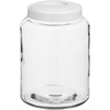 image:imagemDesign Medium Storage Glass Canister with Airtight Metal Lid for Kitchen Pantry Counter or Cabinet  Container for Food Snacks Cooking or Baking Supplies  Home Sort Collection  ClearWhite