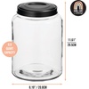 image:imagemDesign Medium Storage Glass Canister with Airtight Metal Lid for Kitchen Pantry Counter or Cabinet Container for Food Snacks Cooking or Baking Supplies Home Sort Collection  ClearBlack