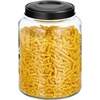 image:imagemDesign Medium Storage Glass Canister with Airtight Metal Lid for Kitchen Pantry Counter or Cabinet Container for Food Snacks Cooking or Baking Supplies Home Sort Collection  ClearBlack