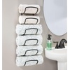 image:imagemDesign Metal Towel Shelves  Towel Rack for the Bathroom with 6 Compartments  Practical Bathroom Accessories for Both Large and Small Towels  BlackBlack
