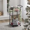 image:imagemDesign Metal Vintage Round Beverage Rolling Cart for Home  2Tier Serving Bar Trolley with EasyGlide Rotating Wheels Builtin Handle and Glass Shelves for Wine and Craft Beer  Black