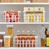 image:imagemDesign Metal Wire Storage Organizer Basket with Bamboo Wood Handles for Kitchen Pantry Rustic Farmhouse Bin to Store Fruit Coffee Spices Supplies 2 Pack Matte WhiteNaturalTan