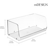 image:imagemDesign Modern Stackable Plastic Open Front Dip Extra Large Storage Organizer Bin Basket for Kitchen Organization Shelf Cubby Cabinet and Pantry Organizing Decor Ligne Collection  2 Pack  Clear775 x 15 x 625 Pack of 2