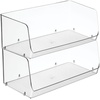 image:imagemDesign Modern Stackable Plastic Open Front Dip Extra Large Storage Organizer Bin Basket for Kitchen Organization Shelf Cubby Cabinet and Pantry Organizing Decor Ligne Collection  2 Pack  Clear775 x 15 x 625 Pack of 2