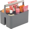 image:imagemDesign Plastic Shower Caddy Storage Organizer Utility Tote Divided Basket Bin  Metal Handle for Bathroom Dorm Kitchen Holds Soap Shampoo Conditioner  Aura Collection  Charcoal GraySatinCharcoalSatin