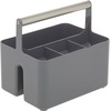 image:imagemDesign Plastic Shower Caddy Storage Organizer Utility Tote Divided Basket Bin  Metal Handle for Bathroom Dorm Kitchen Holds Soap Shampoo Conditioner  Aura Collection  Charcoal GraySatinCharcoalSatin