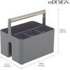 image:imagemDesign Plastic Shower Caddy Storage Organizer Utility Tote Divided Basket Bin  Metal Handle for Bathroom Dorm Kitchen Holds Soap Shampoo Conditioner  Aura Collection  Charcoal GraySatinCharcoalSatin