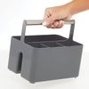 image:imagemDesign Plastic Shower Caddy Storage Organizer Utility Tote Divided Basket Bin  Metal Handle for Bathroom Dorm Kitchen Holds Soap Shampoo Conditioner  Aura Collection  Charcoal GraySatinCharcoalSatin
