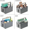 image:imagemDesign Plastic Shower Caddy Storage Organizer Utility Tote Divided Basket Bin  Metal Handle for Bathroom Dorm Kitchen Holds Soap Shampoo Conditioner  Aura Collection  Charcoal GraySatinCharcoalSatin