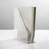 image:imagemDesign Plastic Slim Vertical File Folder Storage Organizer Bin with Handle  Hold Notebooks Binders Envelopes Magazines for Home Office Work Desktops Ligne Collection Clear