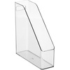 image:imagemDesign Plastic Slim Vertical File Folder Storage Organizer Bin with Handle  Hold Notebooks Binders Envelopes Magazines for Home Office Work Desktops Ligne Collection Clear