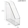 image:imagemDesign Plastic Slim Vertical File Folder Storage Organizer Bin with Handle  Hold Notebooks Binders Envelopes Magazines for Home Office Work Desktops Ligne Collection Clear