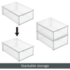 image:imagemDesign Plastic Stackable Bathroom Storage with Pull Out Bin Organizer Drawer for Cabinet Vanity Shelf Cupboard Cabinet or Closet Organization  Lumiere Collection  Clear8 x 12 x 4 Pack of 1