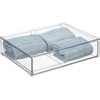 image:imagemDesign Plastic Stackable Bathroom Storage with Pull Out Bin Organizer Drawer for Cabinet Vanity Shelf Cupboard Cabinet or Closet Organization  Lumiere Collection  Clear12 x 16 x 4 Pack of 2