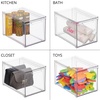 image:imagemDesign Plastic Stackable Bathroom Storage with Pull Out Bin Organizer Drawer for Cabinet Vanity Shelf Cupboard Cabinet or Closet Organization  Lumiere Collection  Clear8 x 12 x 8 Pack of 1