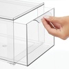 image:imagemDesign Plastic Stackable Bathroom Storage with Pull Out Bin Organizer Drawer for Cabinet Vanity Shelf Cupboard Cabinet or Closet Organization  Lumiere Collection  Clear8 x 12 x 6 Pack of 1