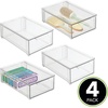 image:imagemDesign Plastic Stackable Bathroom Storage with Pull Out Bin Organizer Drawer for Cabinet Vanity Shelf Cupboard Cabinet or Closet Organization  Lumiere Collection  Clear8 x 12 x 4 Pack of 4