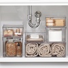 image:imagemDesign Plastic Stackable Bathroom Storage with Pull Out Bin Organizer Drawer for Cabinet Vanity Shelf Cupboard Cabinet or Closet Organization  Lumiere Collection  Clear8 x 12 x 6 Pack of 4