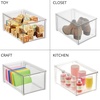 image:imagemDesign Plastic Stackable Bathroom Storage with Pull Out Bin Organizer Drawer for Cabinet Vanity Shelf Cupboard Cabinet or Closet Organization  Lumiere Collection  Clear8 x 12 x 6 Pack of 4